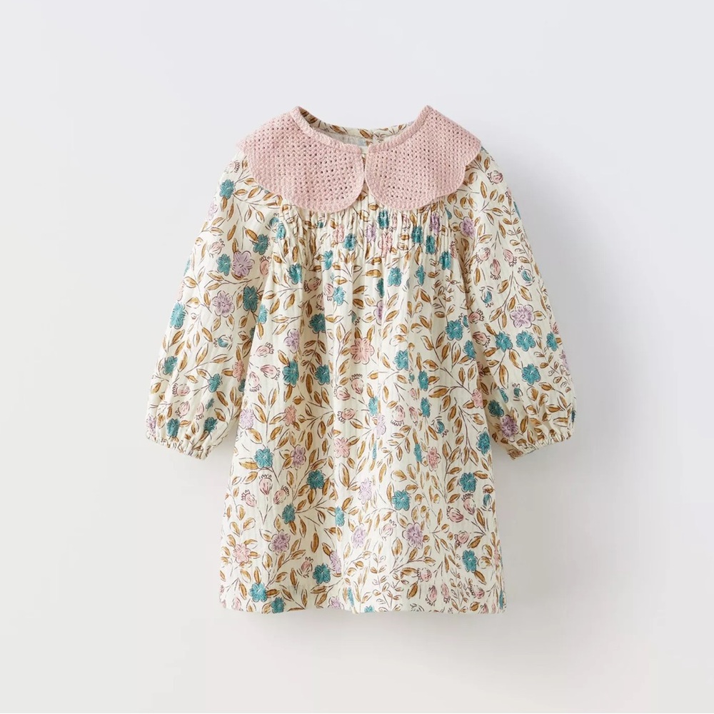 Zara- Knitted Bib Collar Dress (Girls 5-6 yrs)